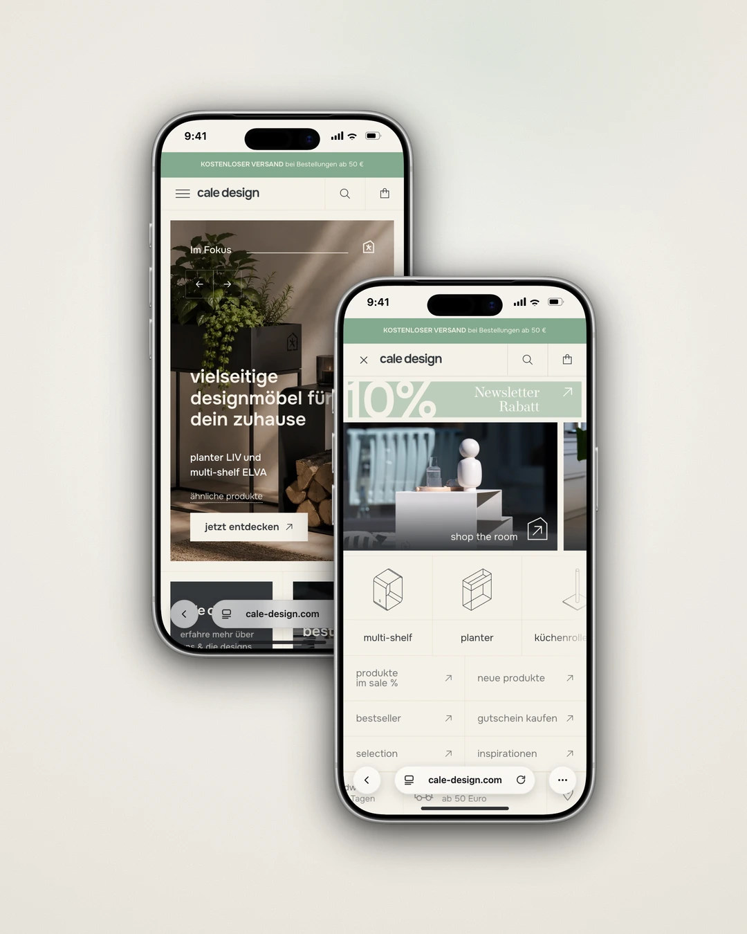 Minimalistischer Shopify Store für Premium-Möbel & Wohnaccessoires