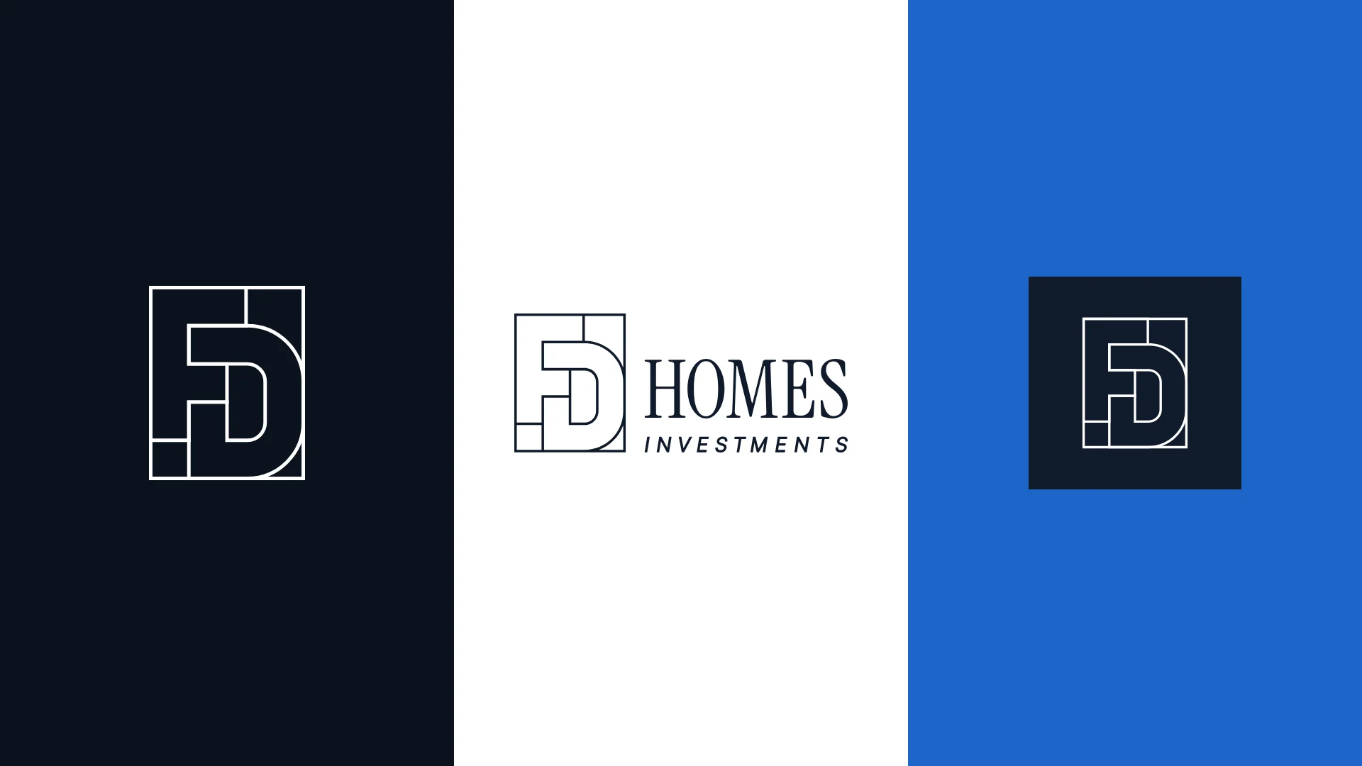 FD Homes Investments - Logo Variants: Mark, Horizontal Logo and Square Mark