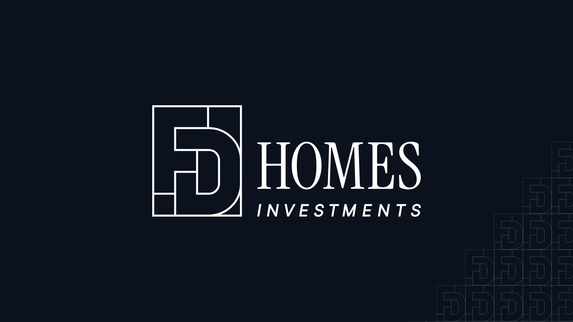 FD Homes Investments - Logo Animation with the Rapport Growing from the Corner