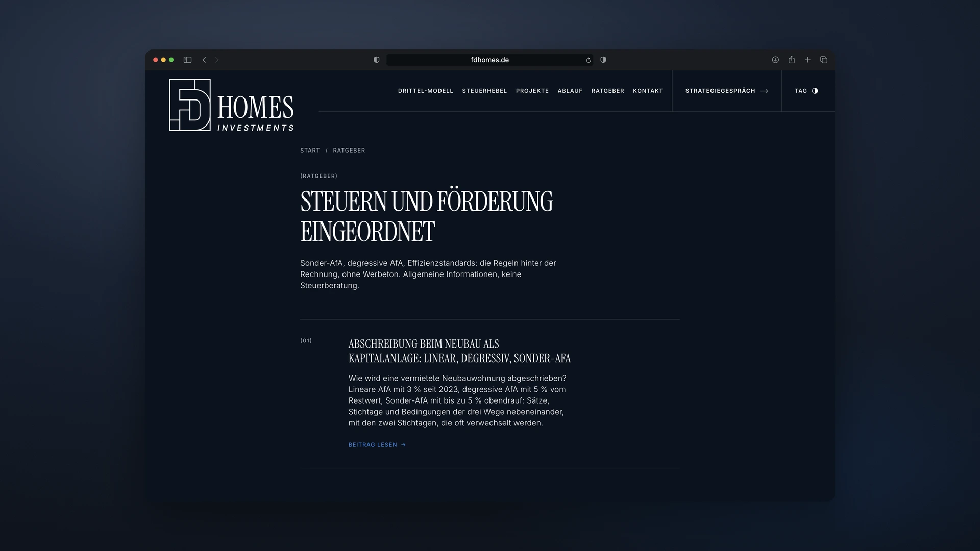 FD Homes Investments - Guide: Taxes and Subsidies Explained