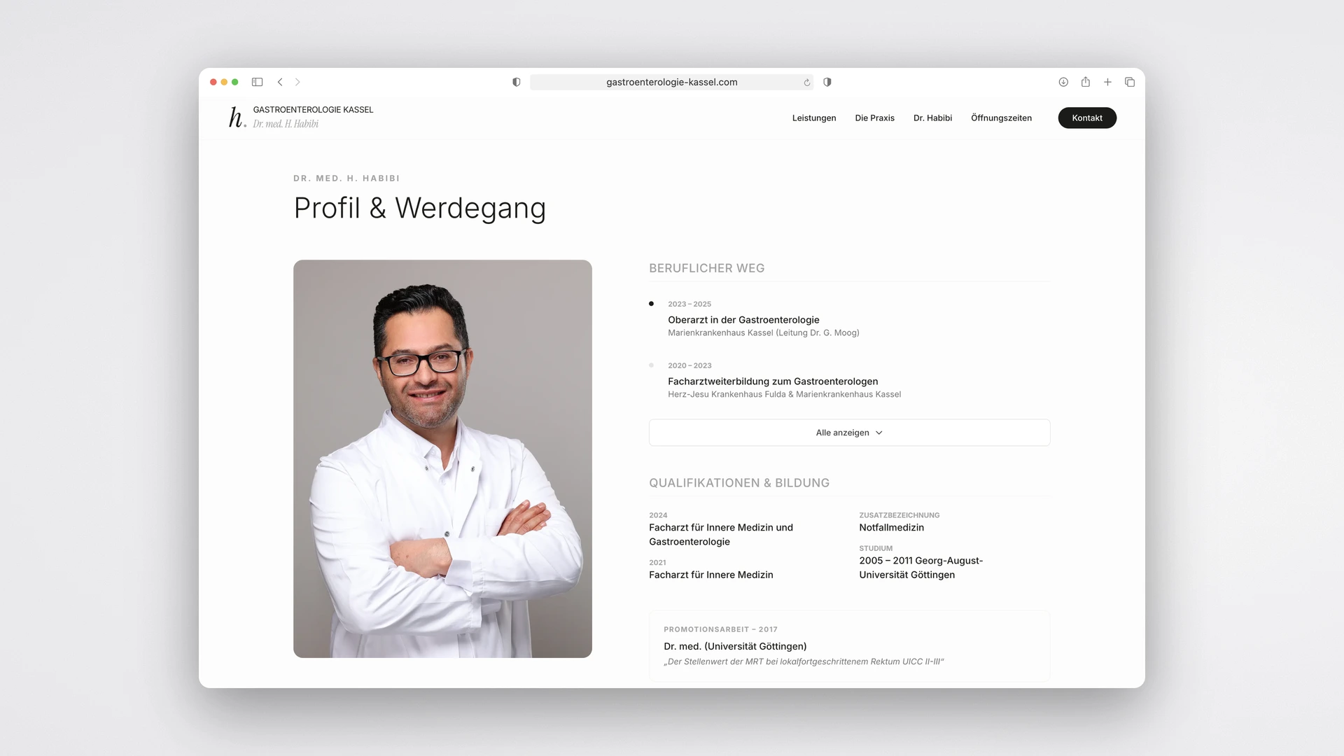 Gastroenterologie Kassel - Desktop Profile and Career Area