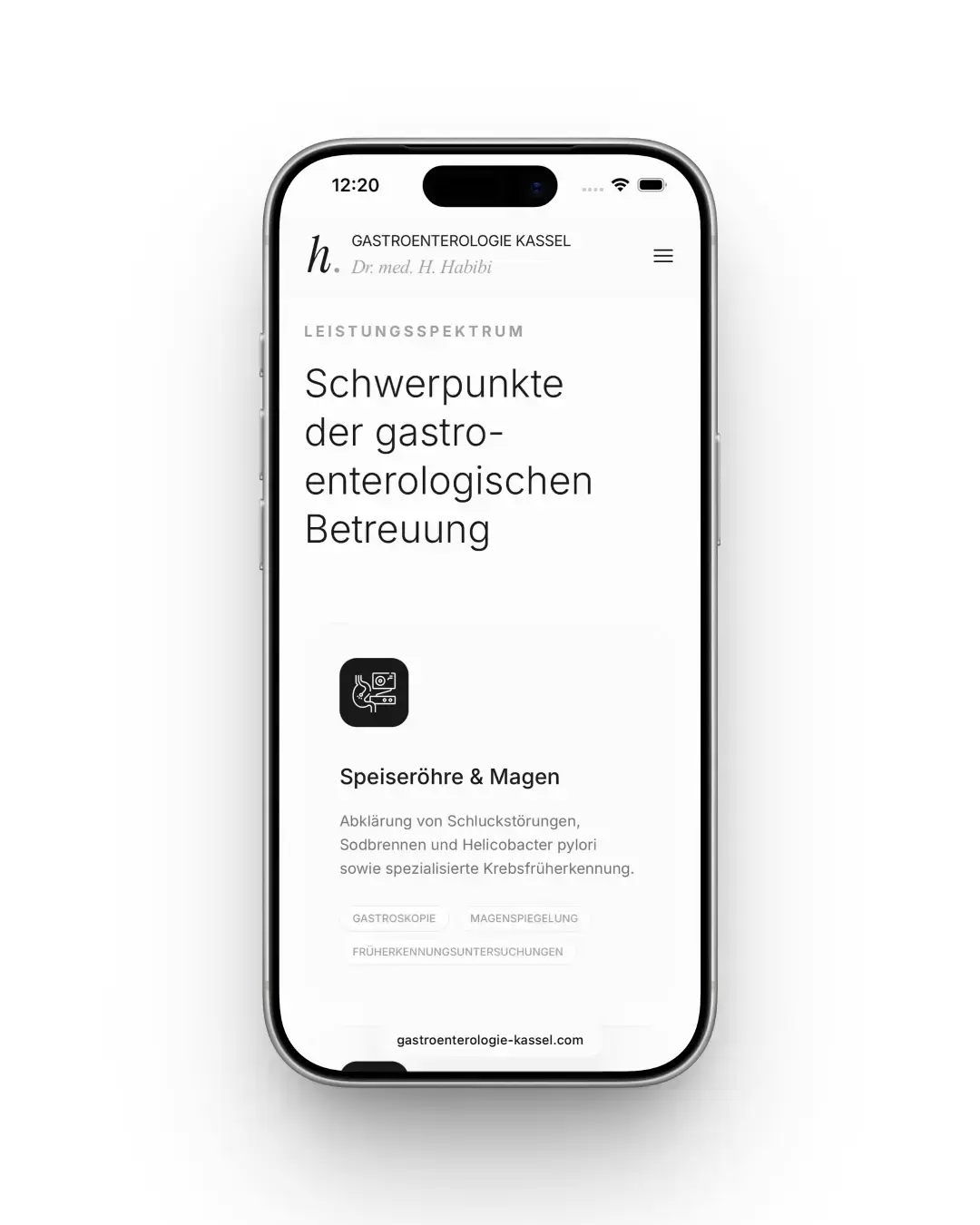 Gastroenterologie Kassel - Mobile Hamburger Menu Animation