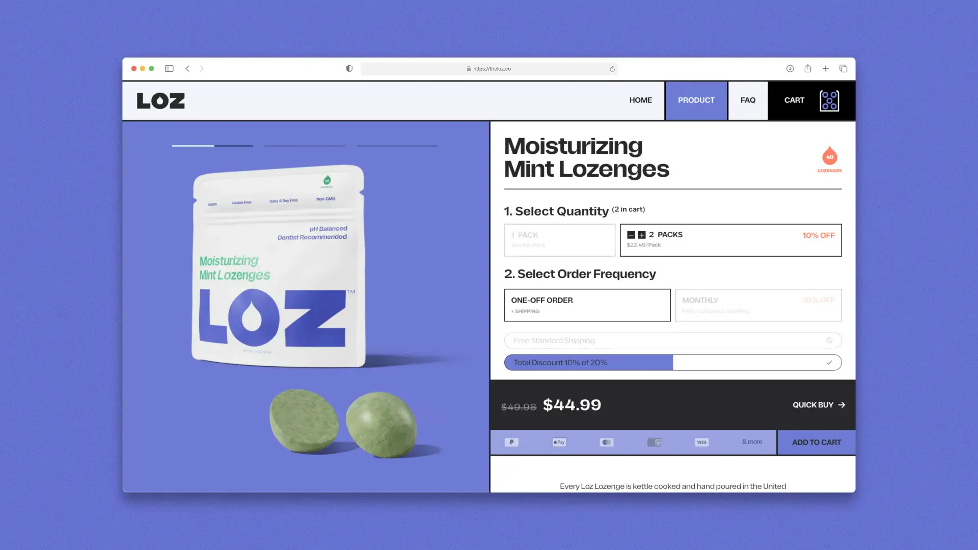 Loz - Desktop Product Page 50/50 Split Layout