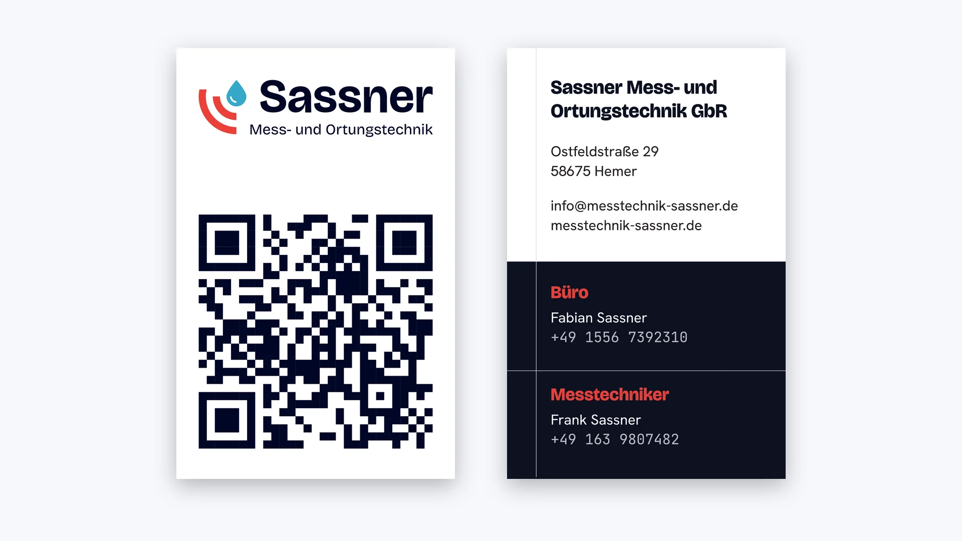 Sassner Mess- und Ortungstechnik - Business Card Print Design