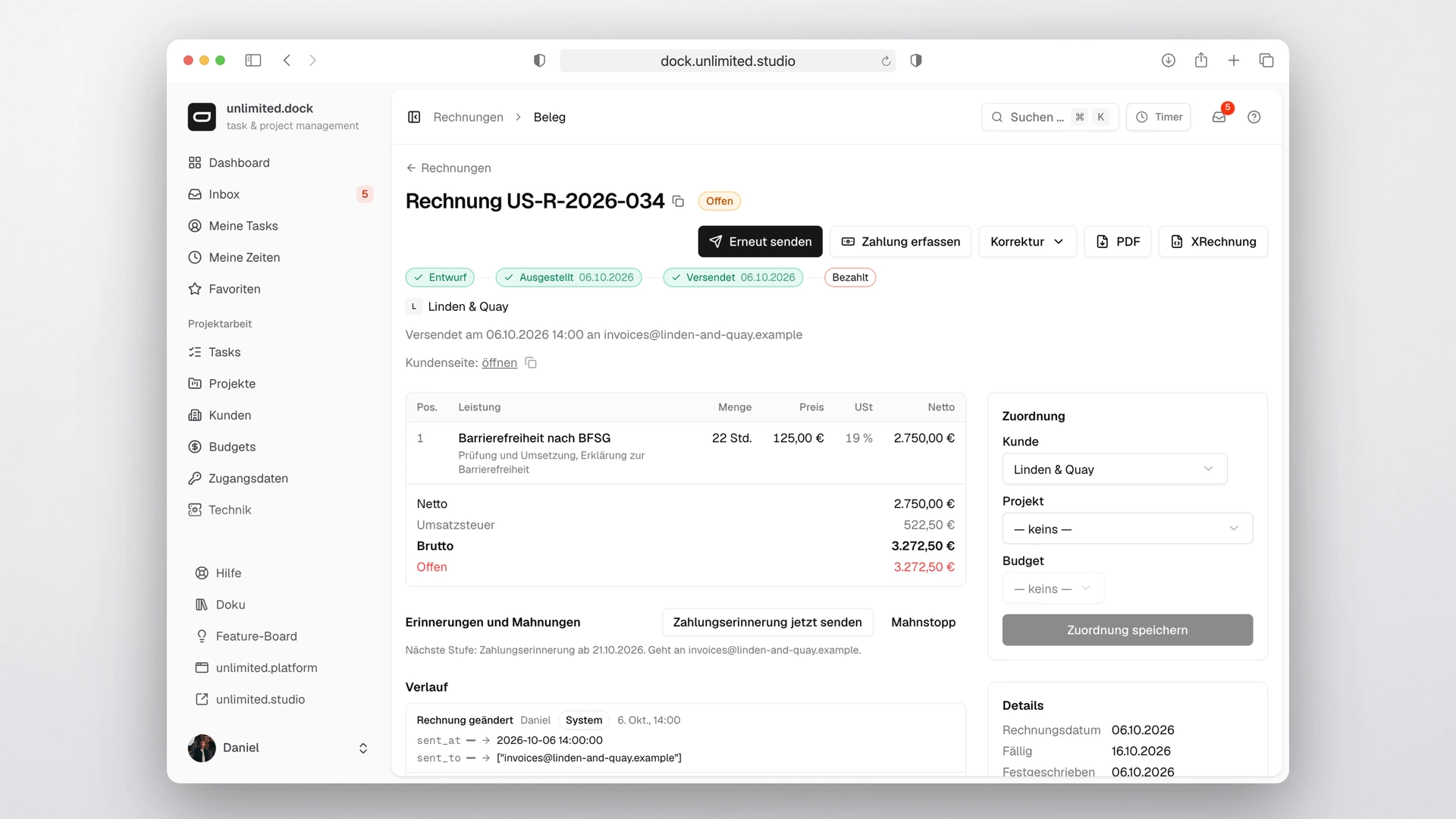 unlimited.dock - Cancellation: Give a Reason, Hold the Button, the Cancellation Is Issued
