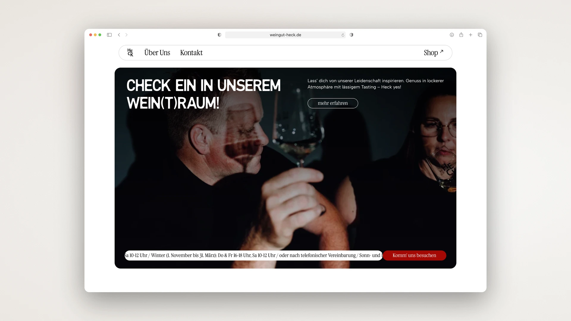 Weingut Heck - Desktop Wine Lounge Section