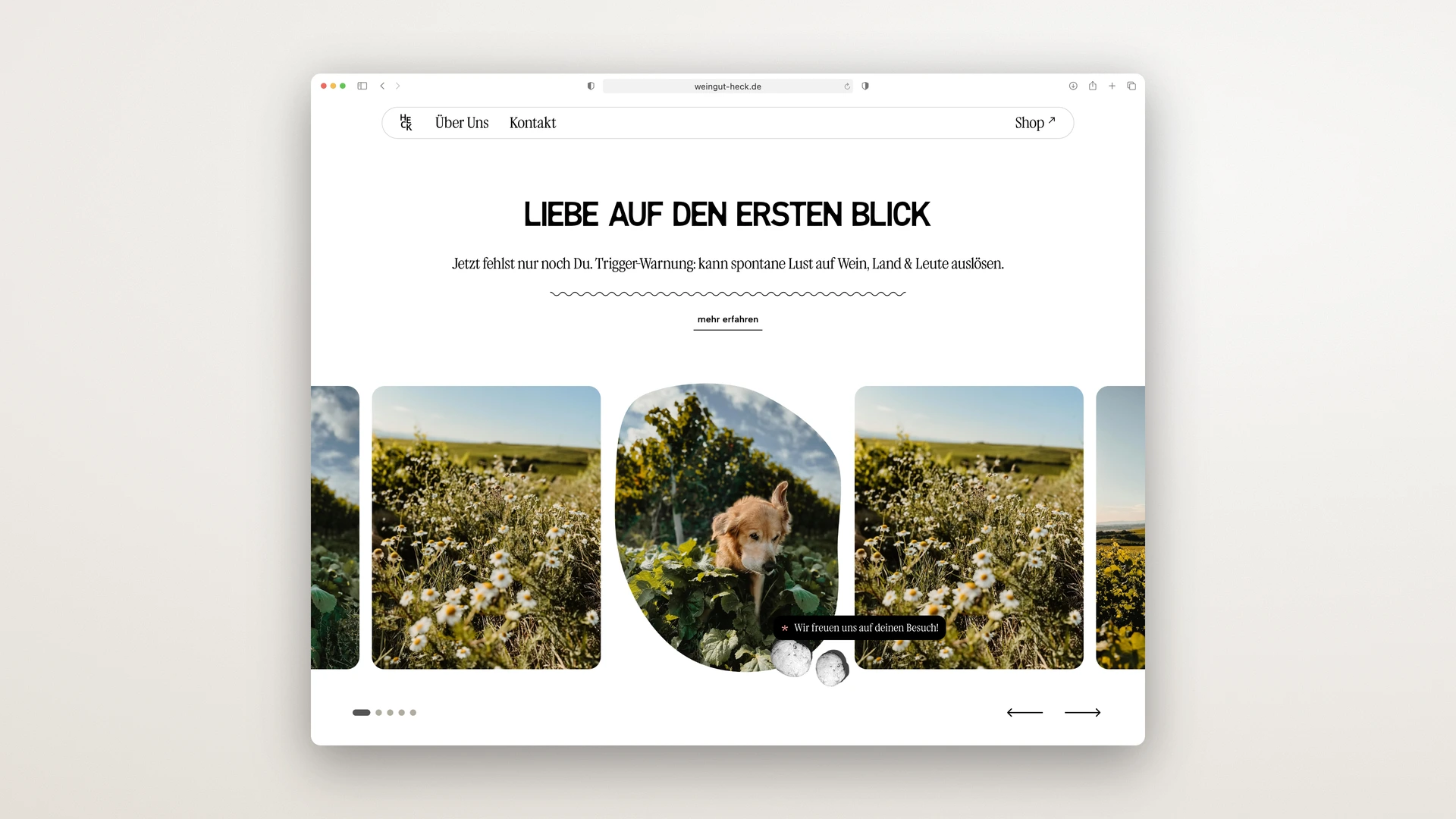Weingut Heck - Desktop Gallery with Shaped Image Masks