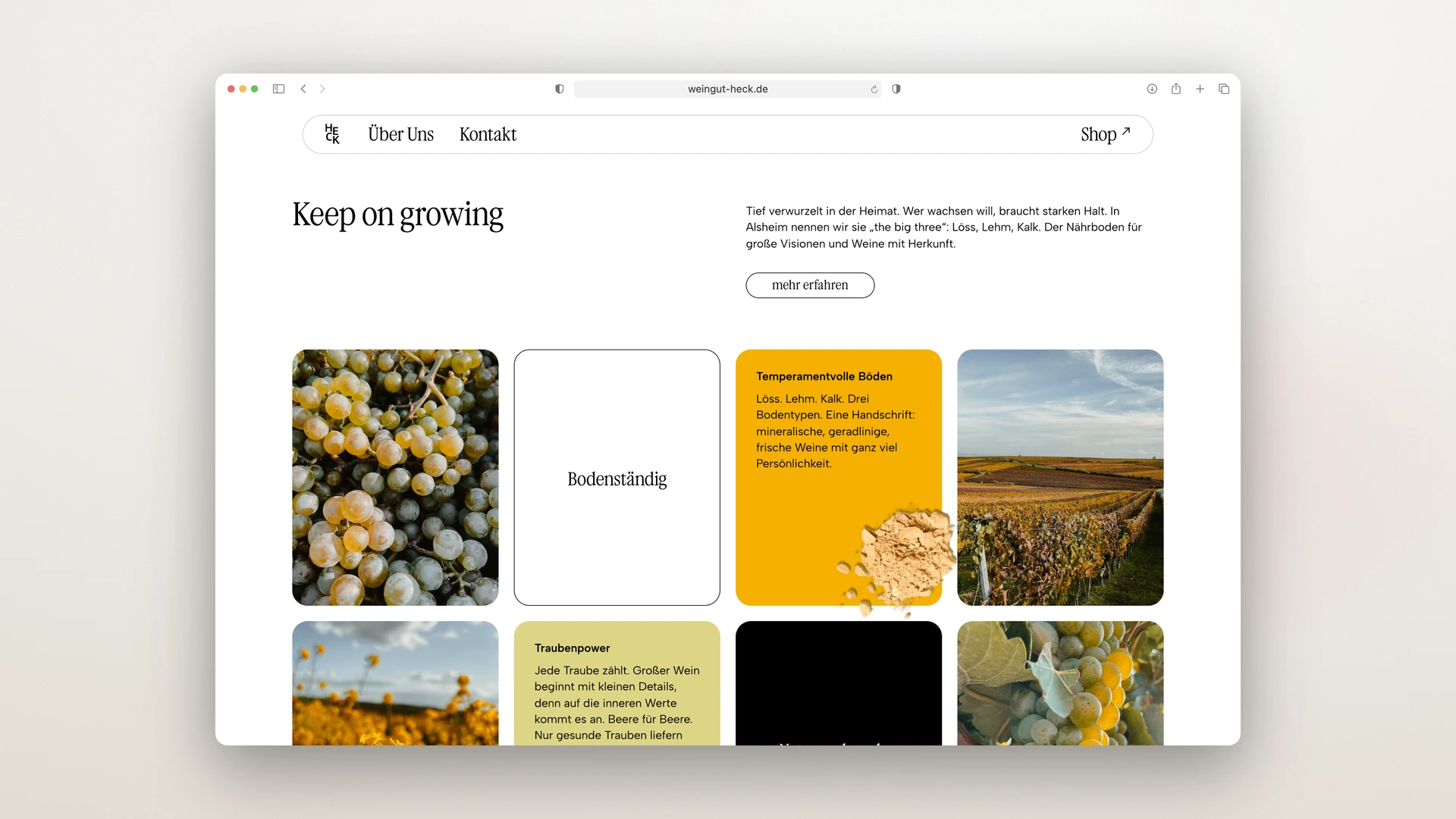 Weingut Heck - Desktop Card Grid about the Soils