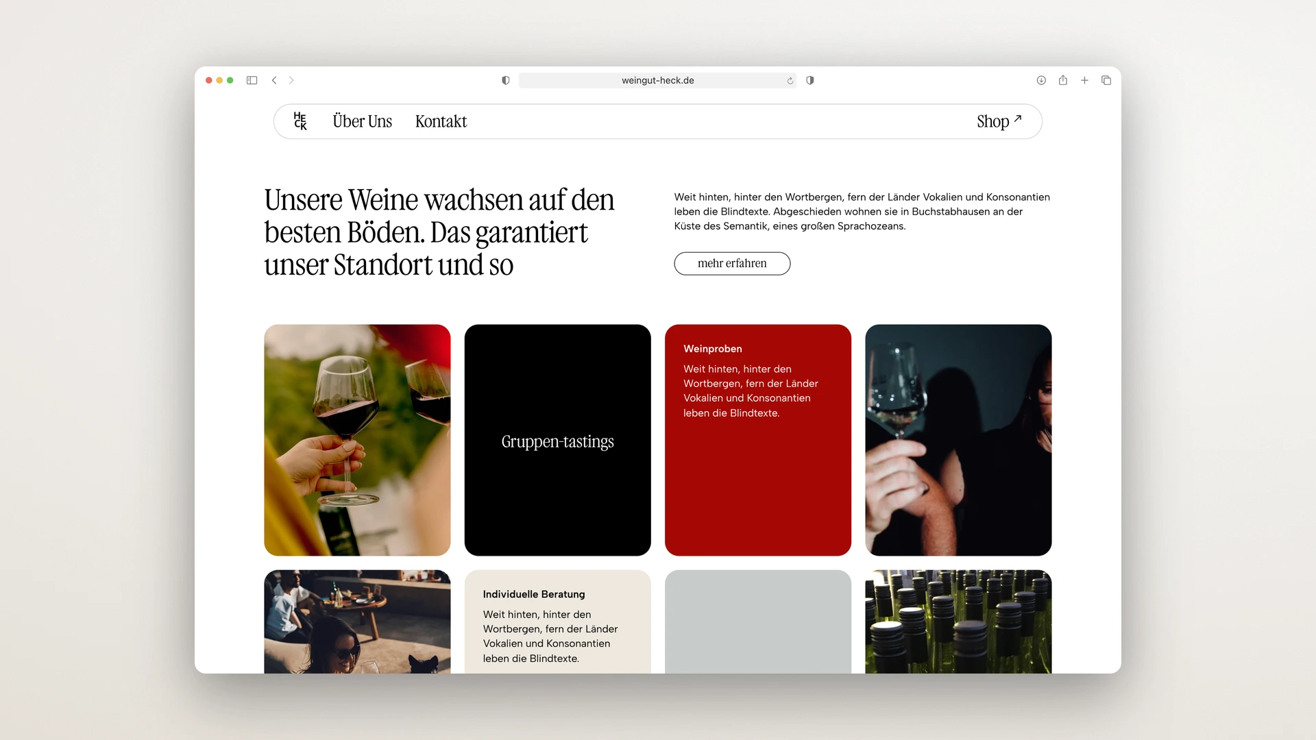 Weingut Heck - Desktop Card Grid with Tastings and Events