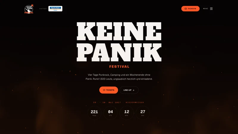Keine Panik Festival website preview