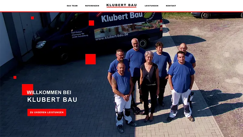 Klubert Bau website preview