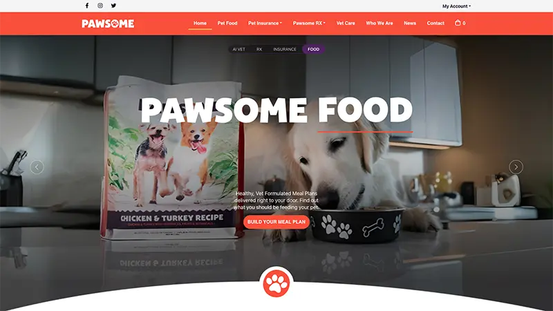 Pawsome website preview